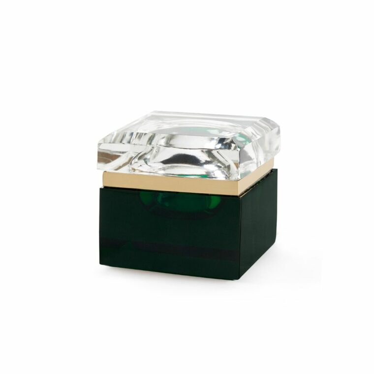 Thick Cast Glass and Brass Box - Image 6