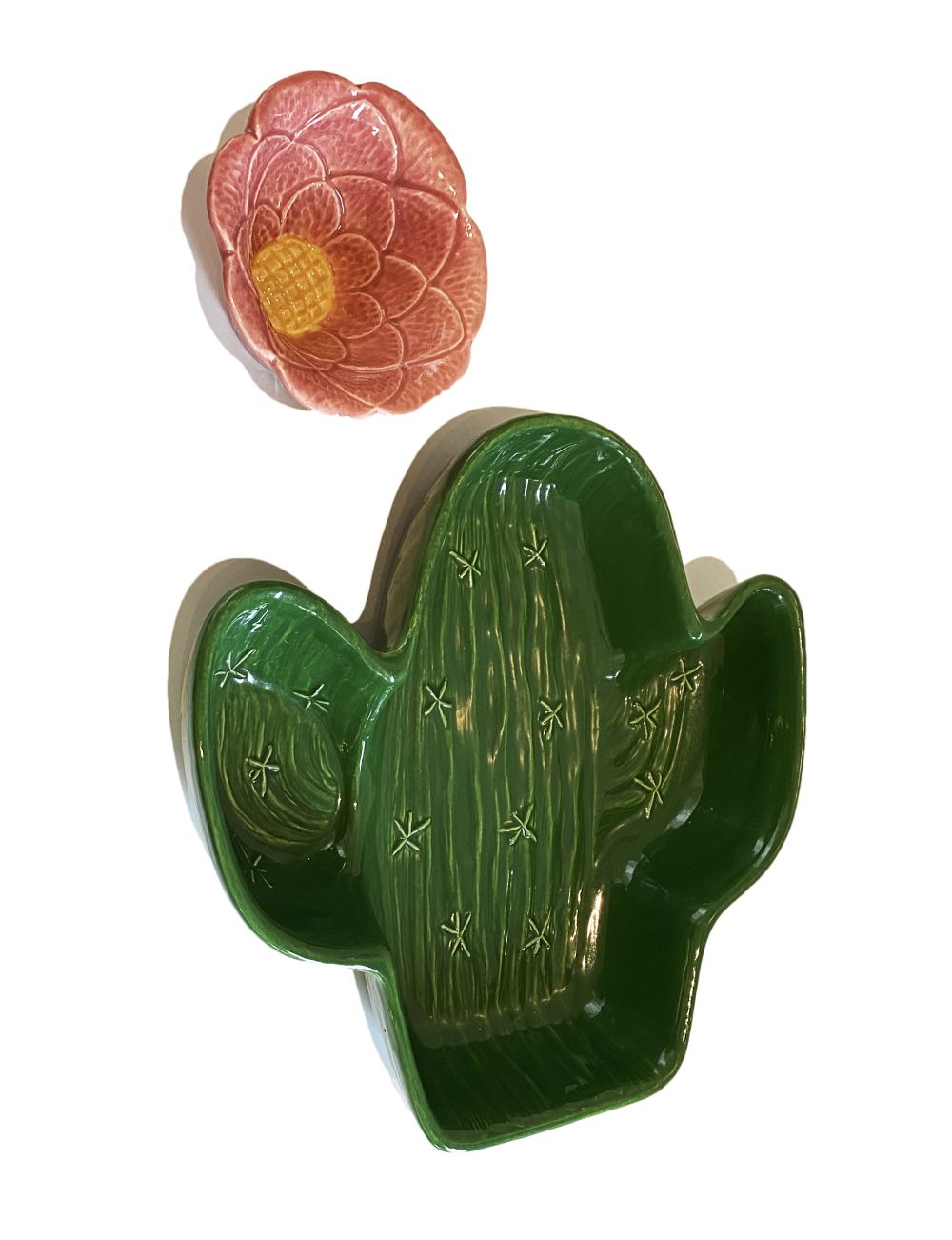 Vintage Ceramic Cactus Chip and Dip Bowl Mecox Gardens