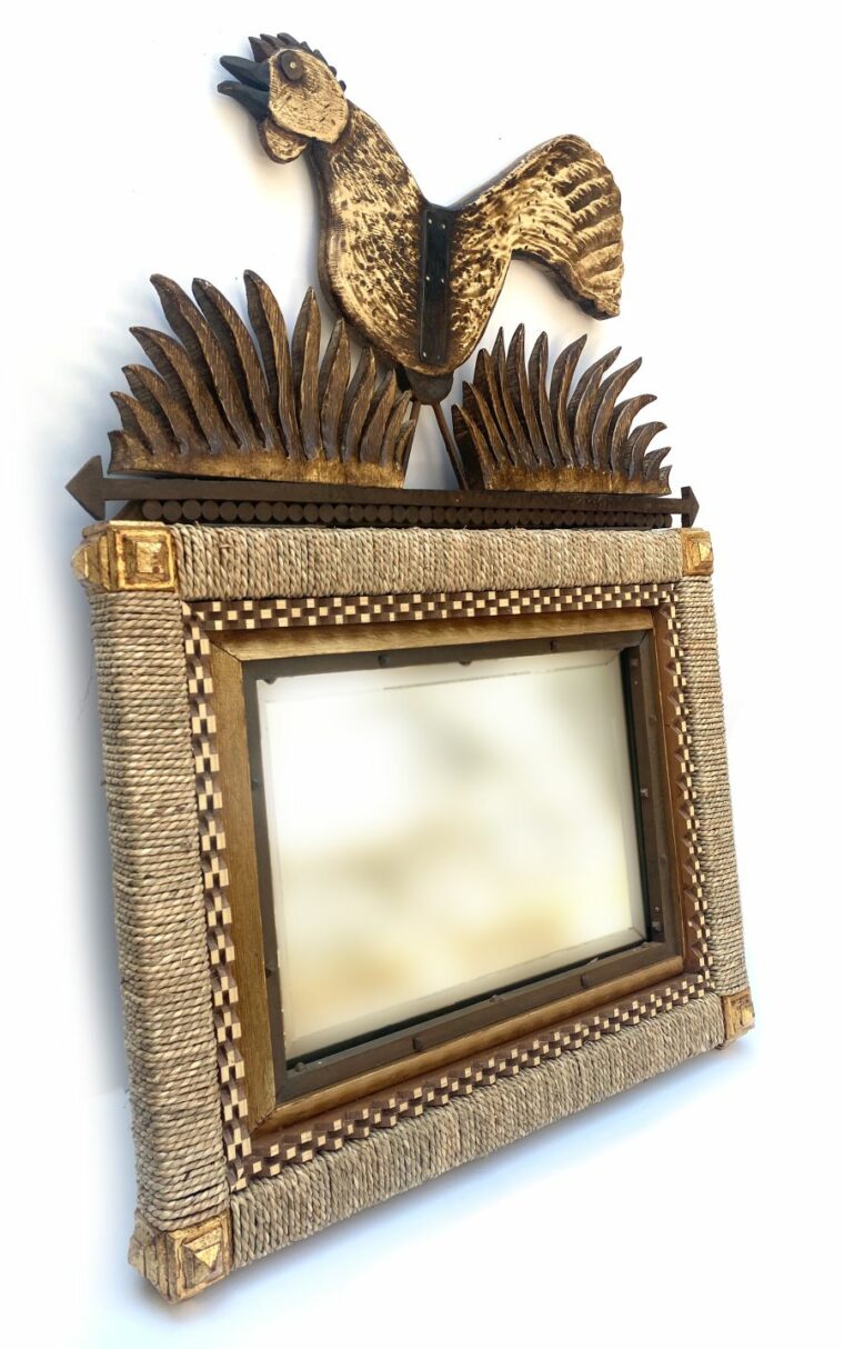 Hand Made Rooster Motif Mirror - Image 2