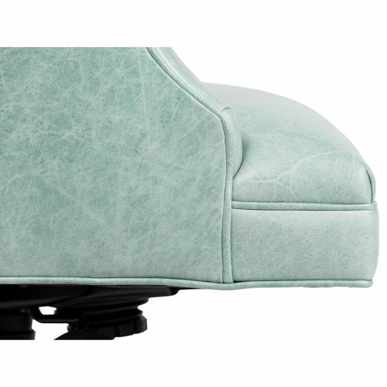 Cody Swivel and Tilt Ice Blue Leather Desk Chair - Image 6