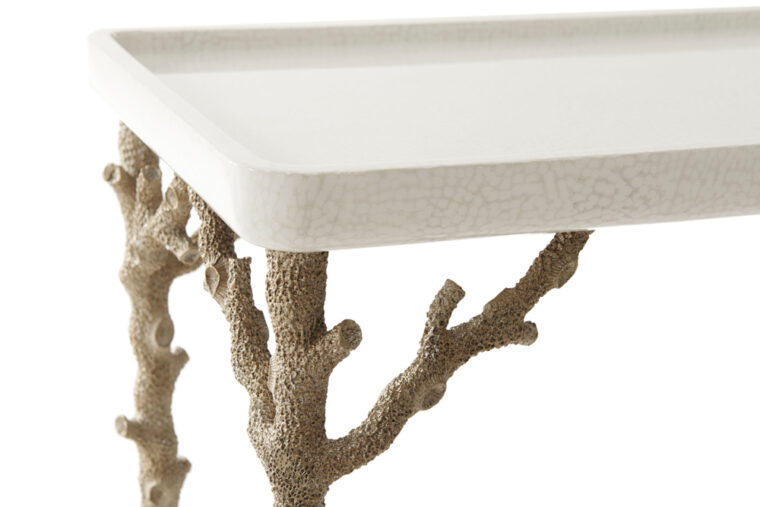 White Eggshell and Cast Coral Console - Image 5