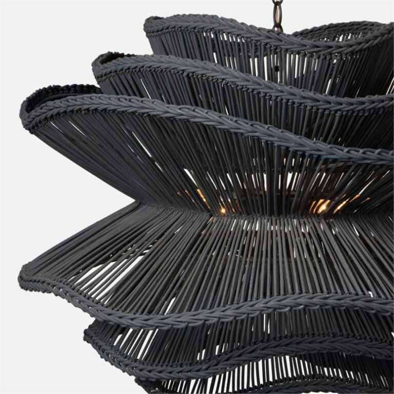 Small Abstract Layered Rattan Chandelier - Mecox Gardens