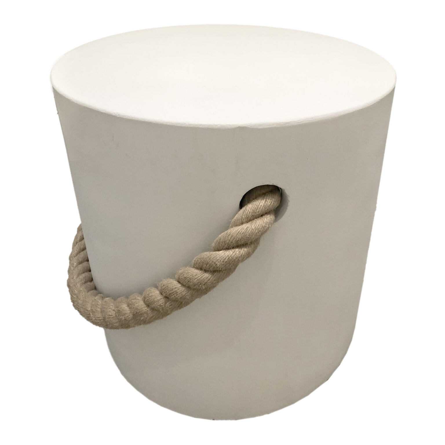 Outdoor Round Concrete Stools with Rope Handle Mecox Gardens