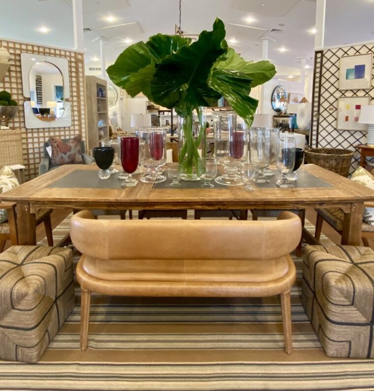 Curved Leather Dining Bench - Image 11