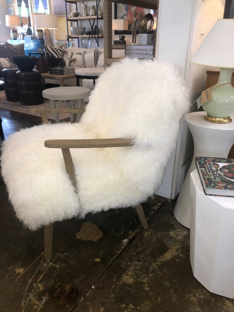 Cream Flokati Arm Chair - Image 12