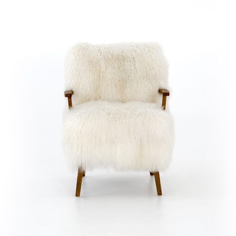 Cream Flokati Arm Chair - Image 2
