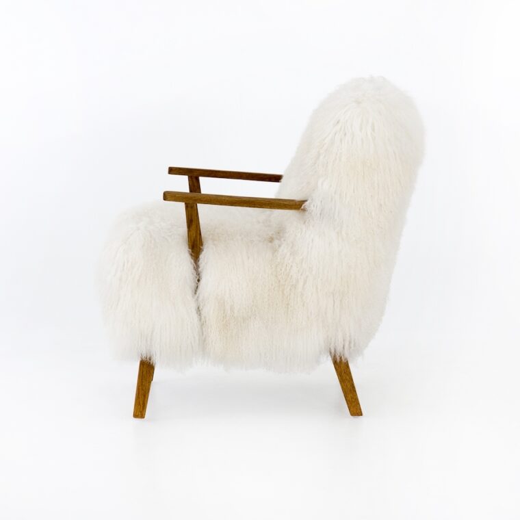 Cream Flokati Arm Chair - Image 3