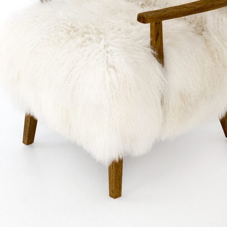 Cream Flokati Arm Chair - Image 7