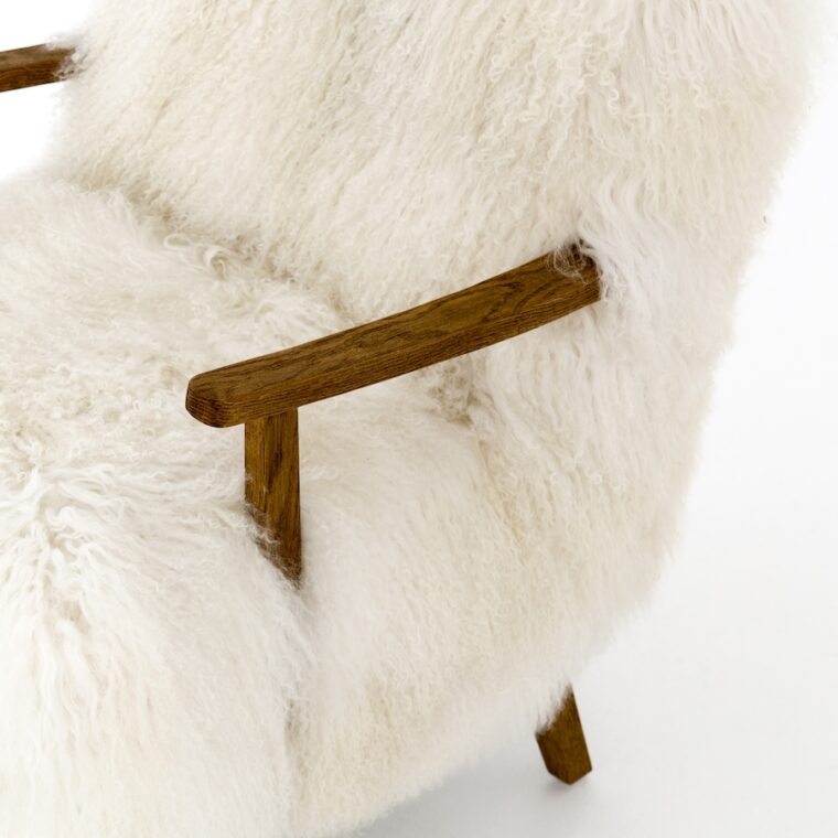 Cream Flokati Arm Chair - Image 6