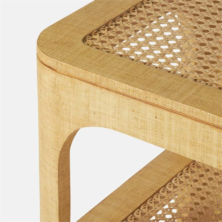 Raffia and Cane Mid-Century Style Side Table - Image 3