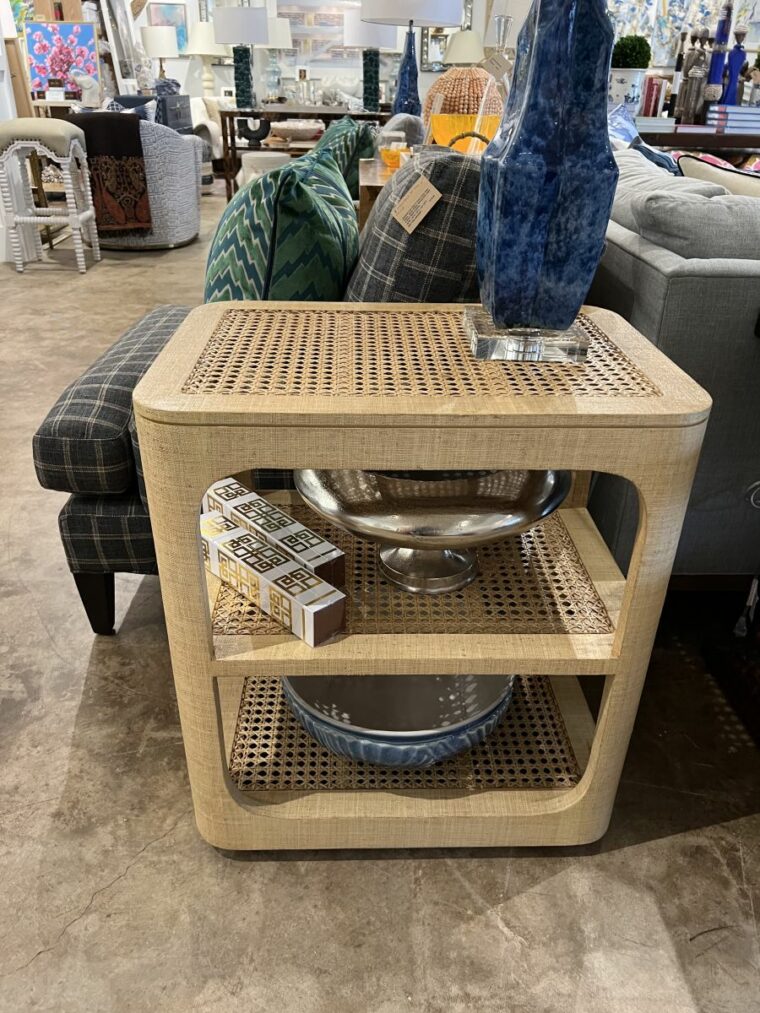 Raffia and Cane Mid-Century Style Side Table - Image 8