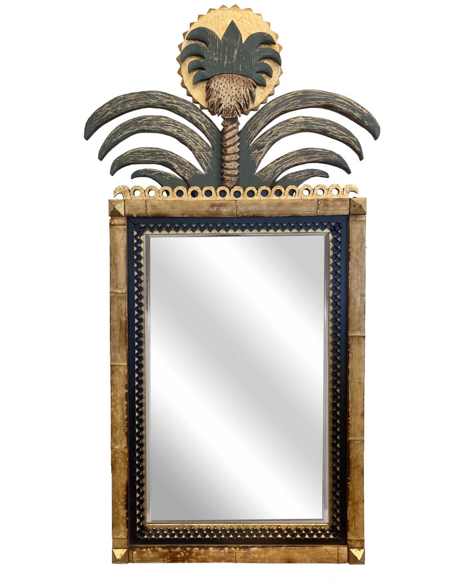 Miami Palm Sunrise Painted Mirror Mecox Gardens