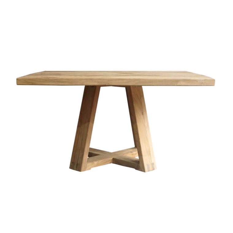 Square Lightened Natural Teak Dining Table