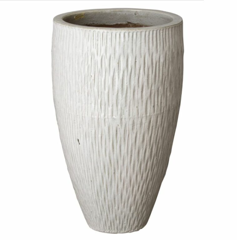 Large Tall Round Textured Pot