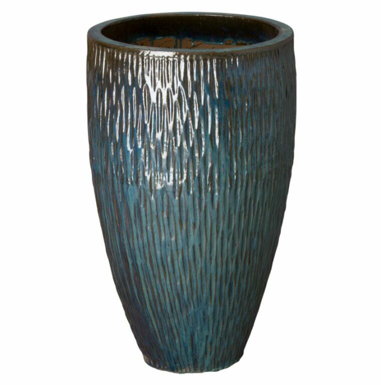 Large Tall Round Textured Pot - Image 2