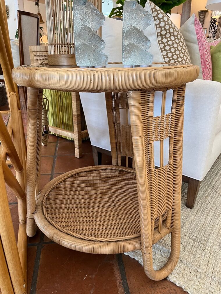 Round Wicker Side Table - Image 4