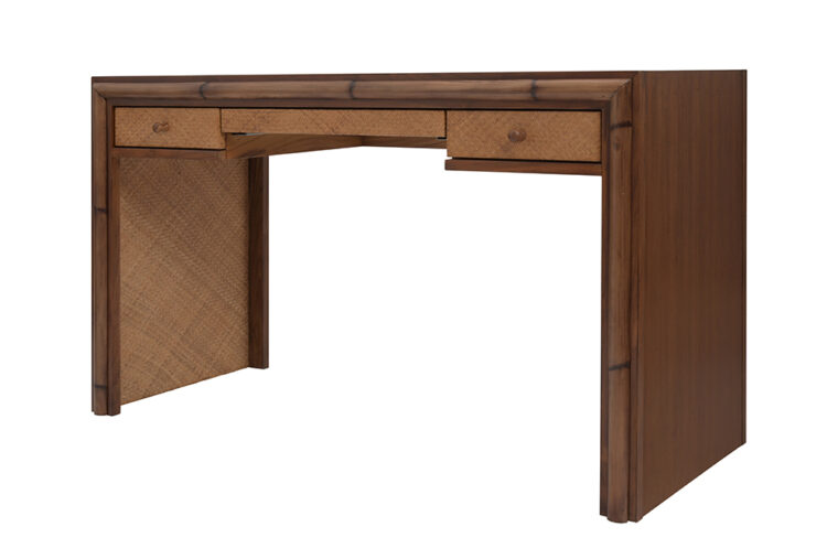 Perkins Teak and Bamboo 3 Drawer Desk - Image 3