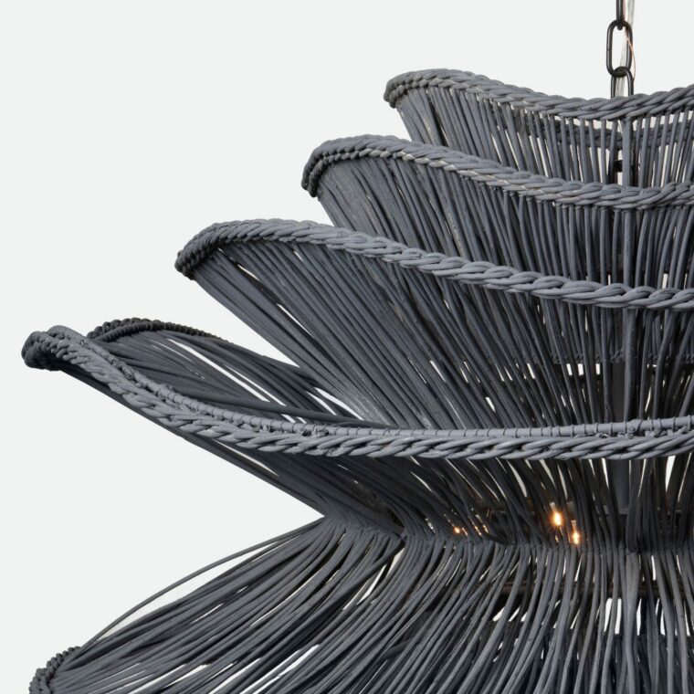 Large Abstract Layered Rattan Chandelier - Image 8