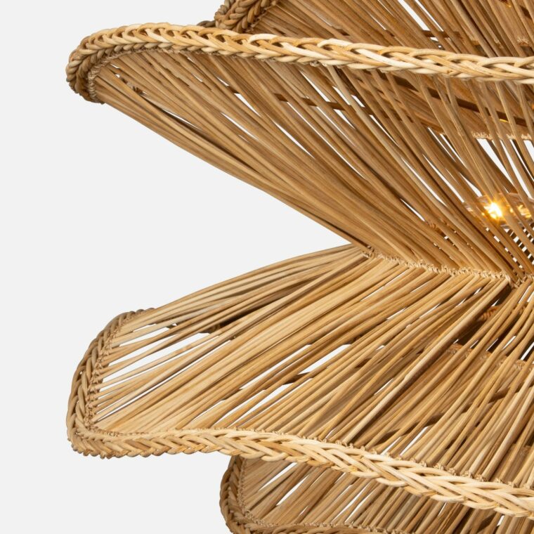 Large Abstract Layered Rattan Chandelier - Image 3