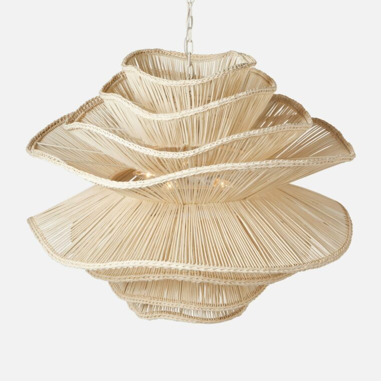 Large Abstract Layered Rattan Chandelier - Image 11