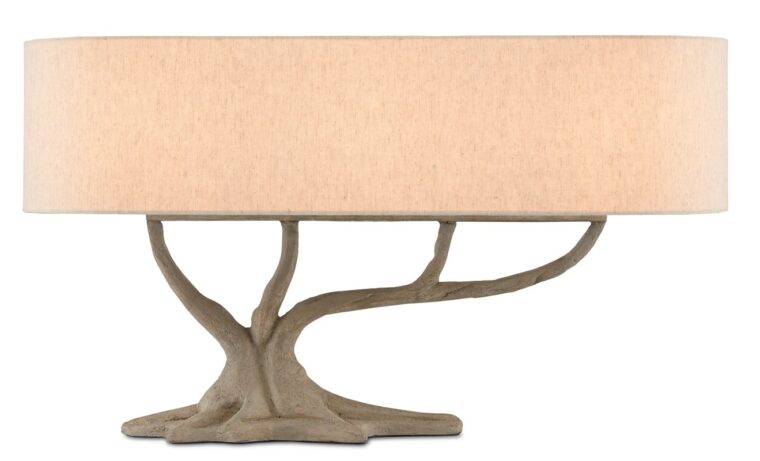 Large Faux Bois Concrete Table Lamp