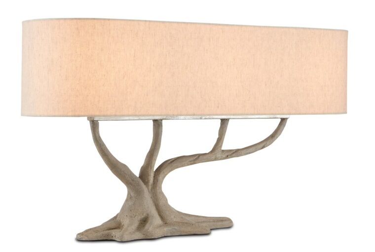 Large Faux Bois Concrete Table Lamp - Image 3