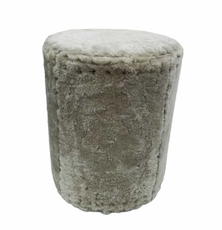 Shearling Drum Ottoman - Image 3