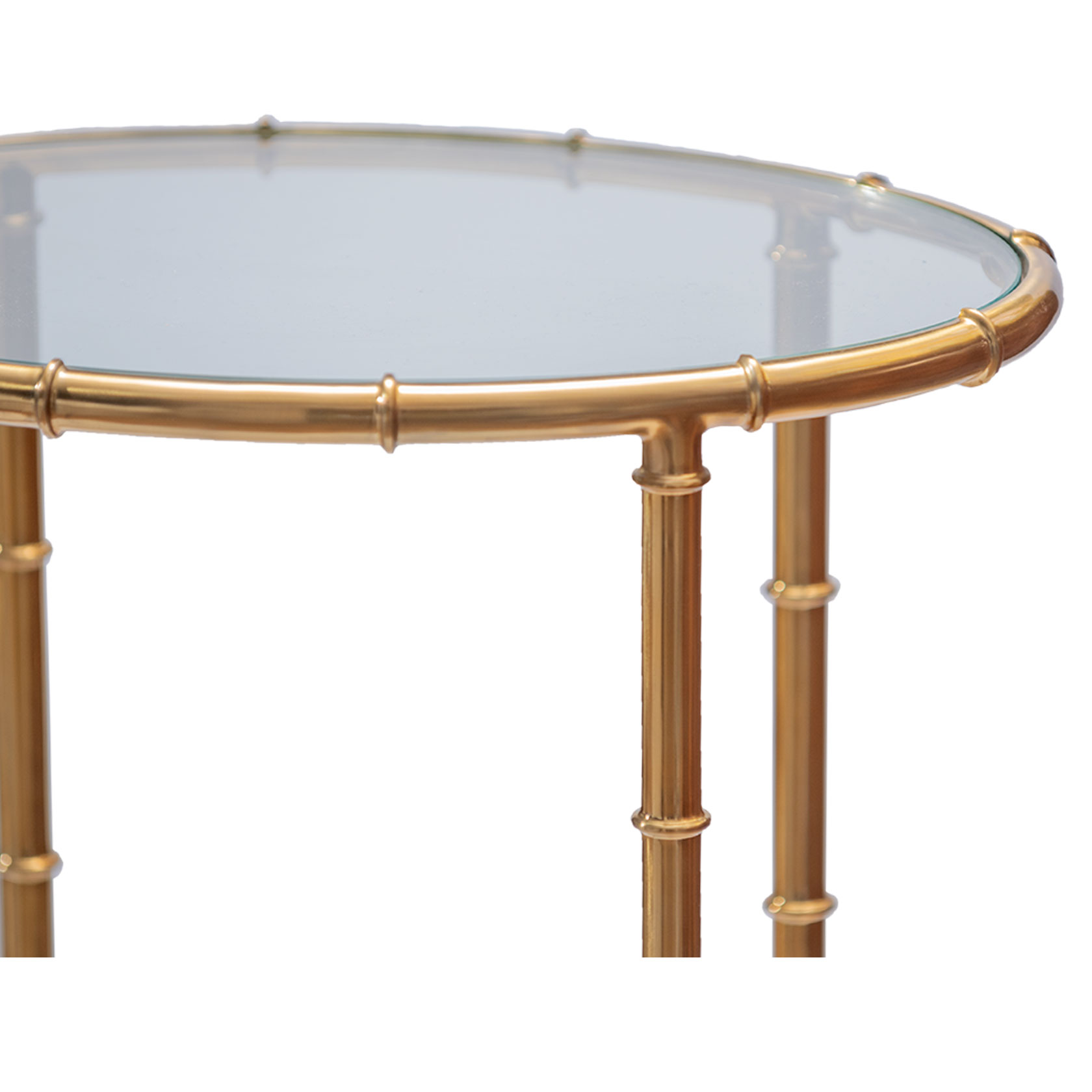 Oval Gilded Faux Bamboo Side Table - Mecox Gardens