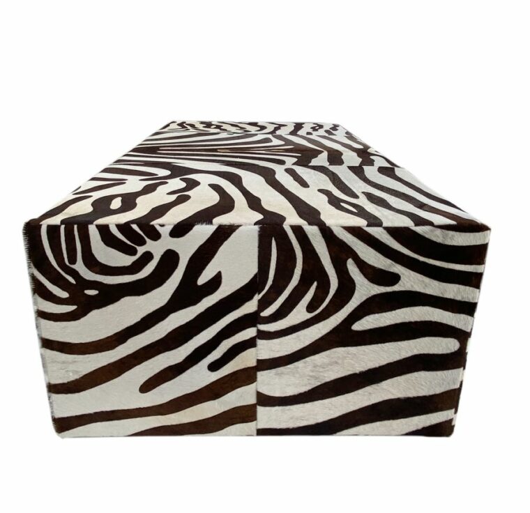 Faux Zebra Leather Waterfall Coffee Table - Image 2