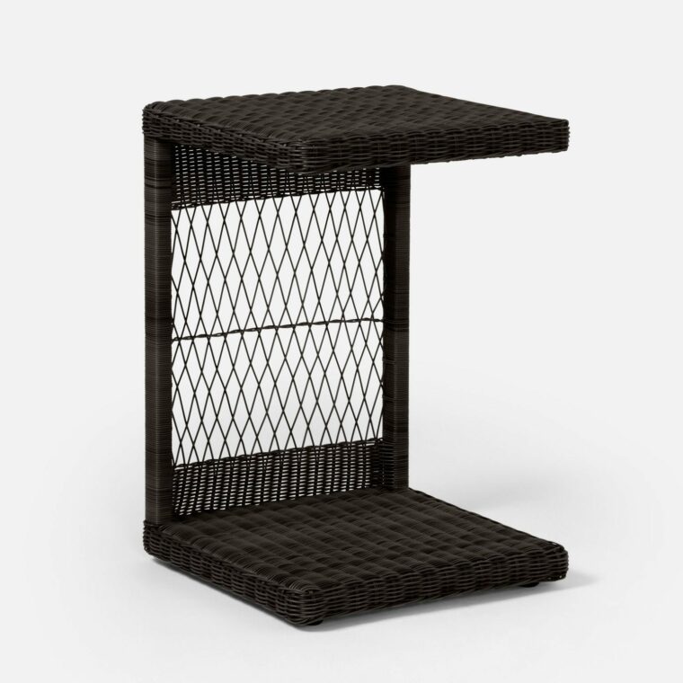 Outdoor Laptop Table in Faux Wicker - Image 3