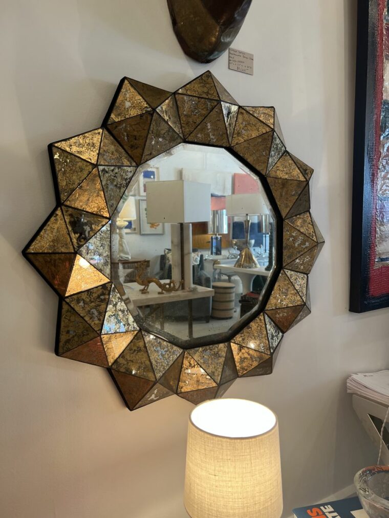 Gold Diamond Cut Antiqued Mirror - Image 4