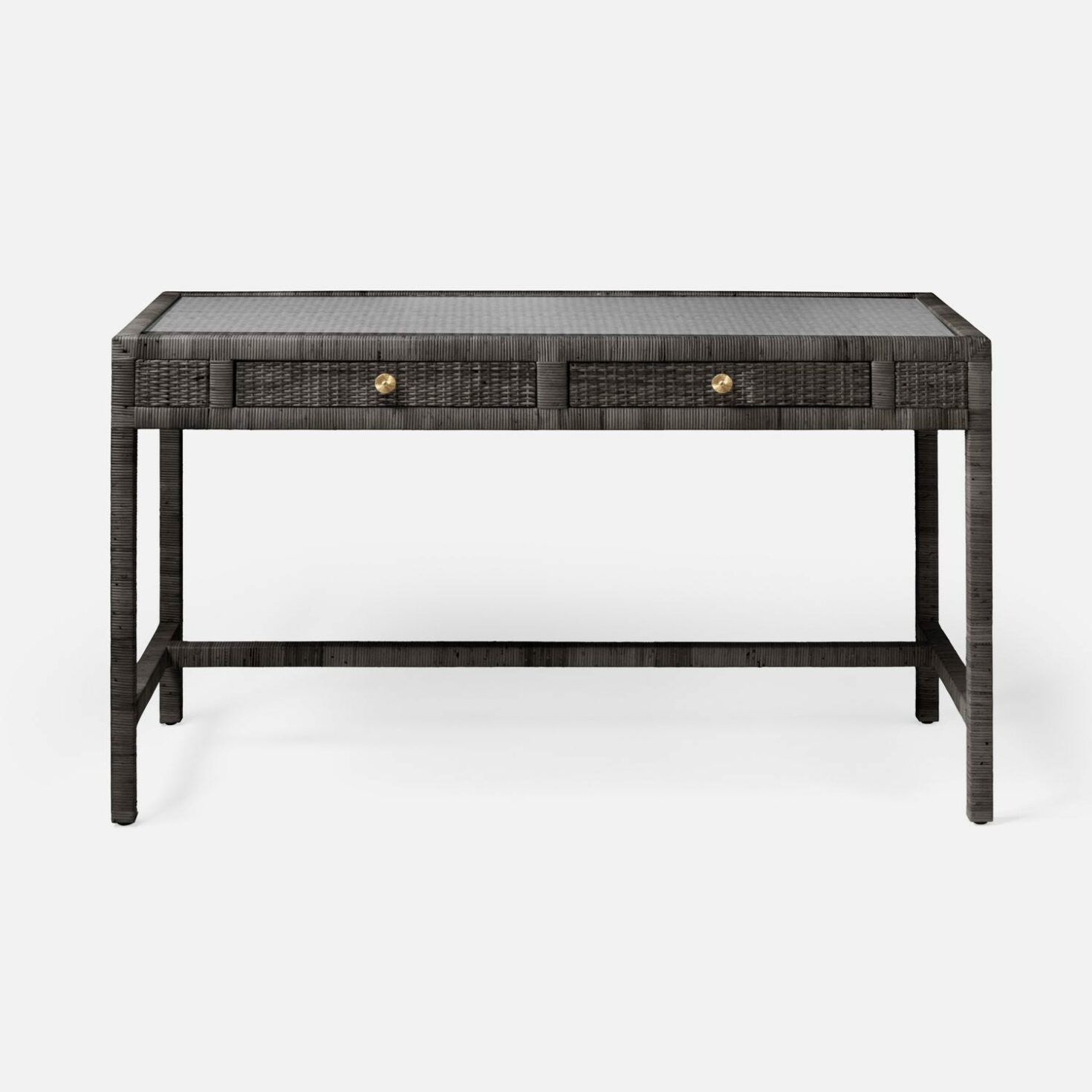 Small Peeled Rattan 2 Drawer Desk Mecox Gardens