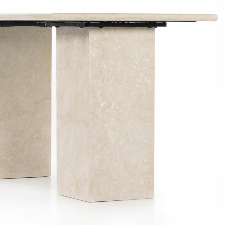 Sculptural Cream Marble Desk or Console - Image 4