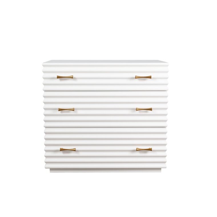 Brighton Rippled Lacquered White Chest - Image 2