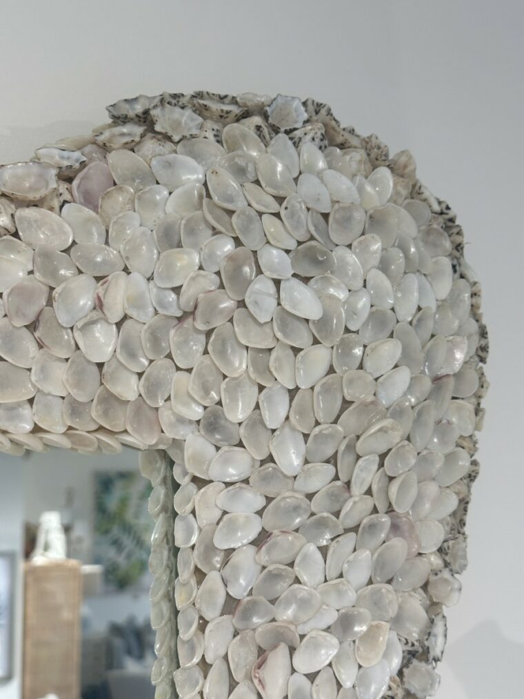 Intricate Shell Mirrors with Undulating Edge - Image 4