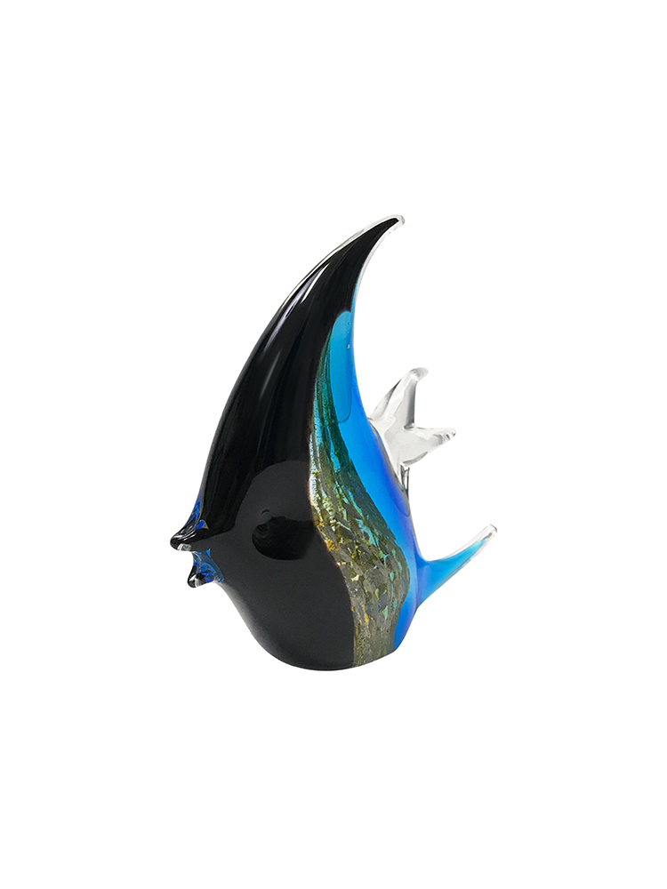 Blue and Black Murano Glass Fish - Mecox Gardens