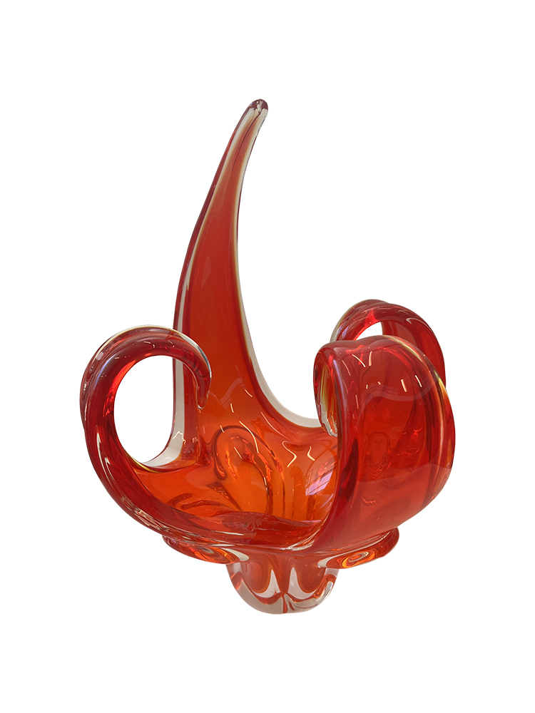 Antique Murano Orange Glass Pointed Dish Mecox Gardens