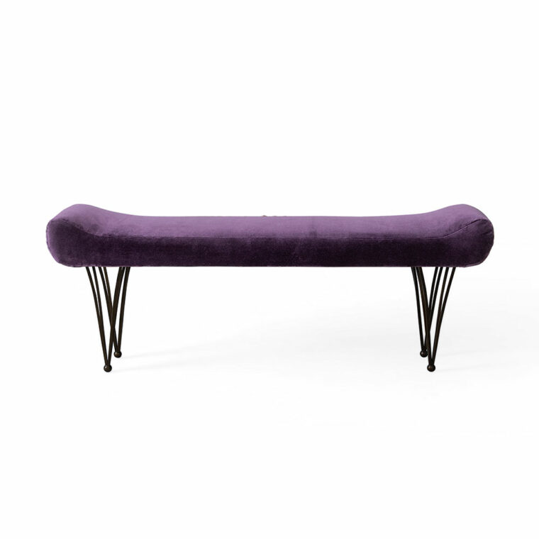 Ravel Deep Purple Velvet Bench