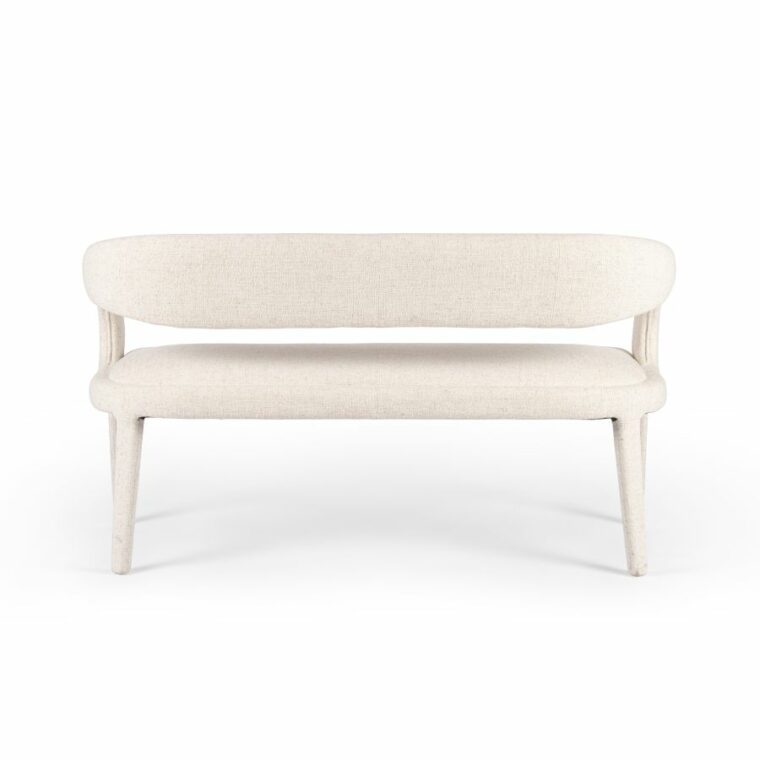 Curved Off White Dining Bench - Image 3