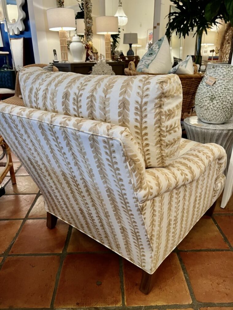 Amherst Chair in Natural Leaf Print Upholstery - Image 5