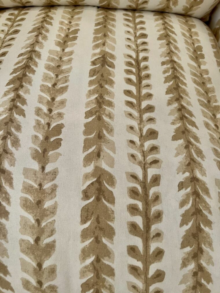 Amherst Chair in Natural Leaf Print Upholstery - Image 3
