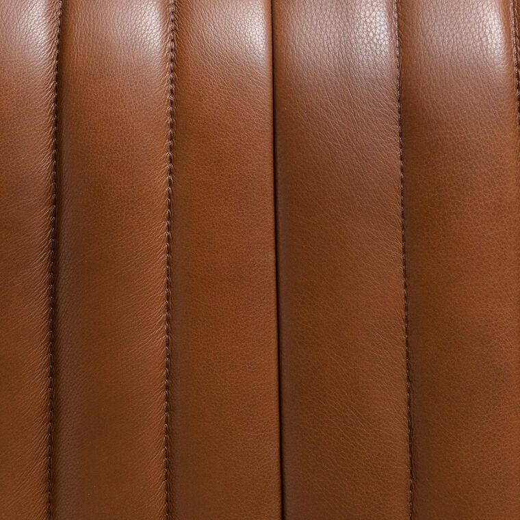 Liam Chaneled Toffee Leather Swivel Chair - Image 5