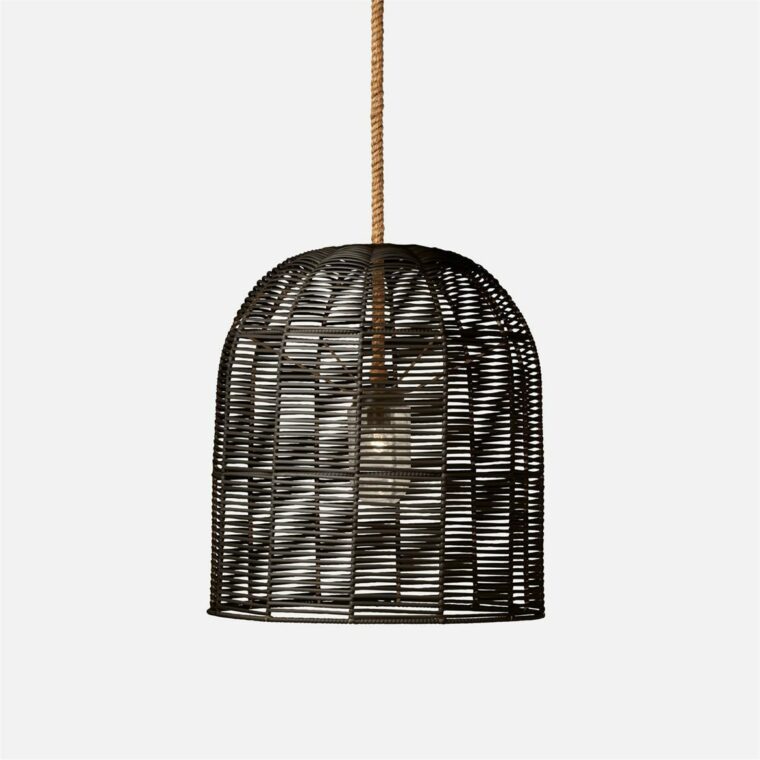 Faux Rattan Outdoor Pendants with 12' Cord - Image 3