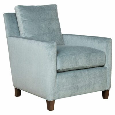 Caden Chair Upholstered in Blue Sage Velvet