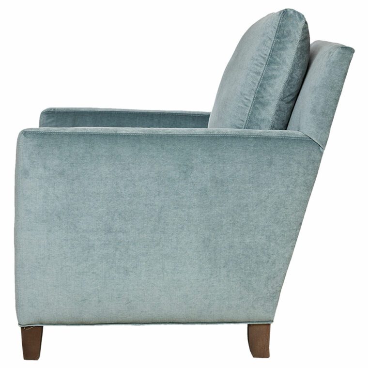 Caden Chair Upholstered in Blue Sage Velvet