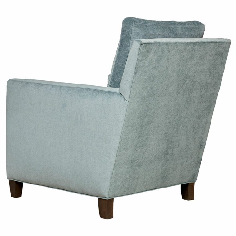 Caden Chair Upholstered in Blue Sage Velvet