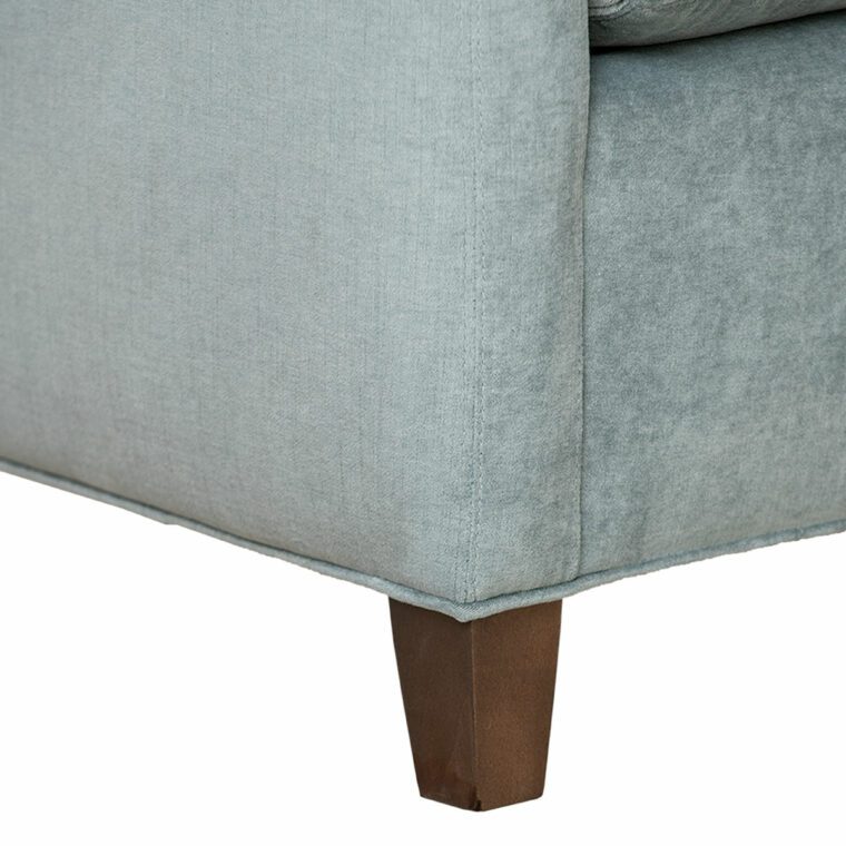 Caden Chair Upholstered in Blue Sage Velvet