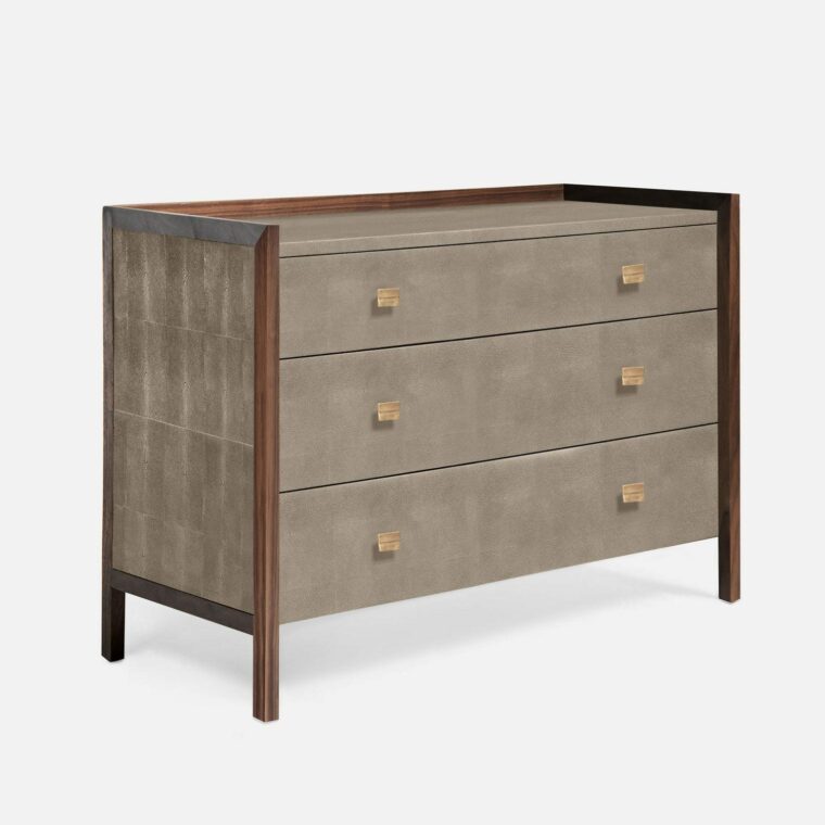 George 3 Drawer Faux Shagreen Dresser - Image 8