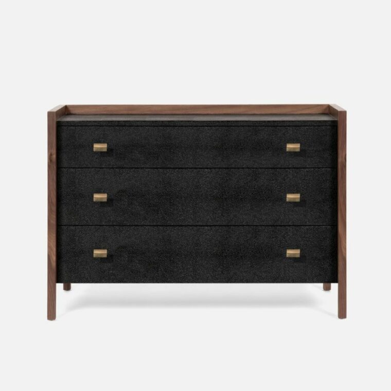 George 3 Drawer Faux Shagreen Dresser