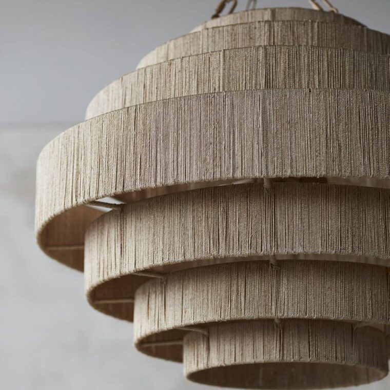 Round Finely Woven Rope Chandelier - Image 4